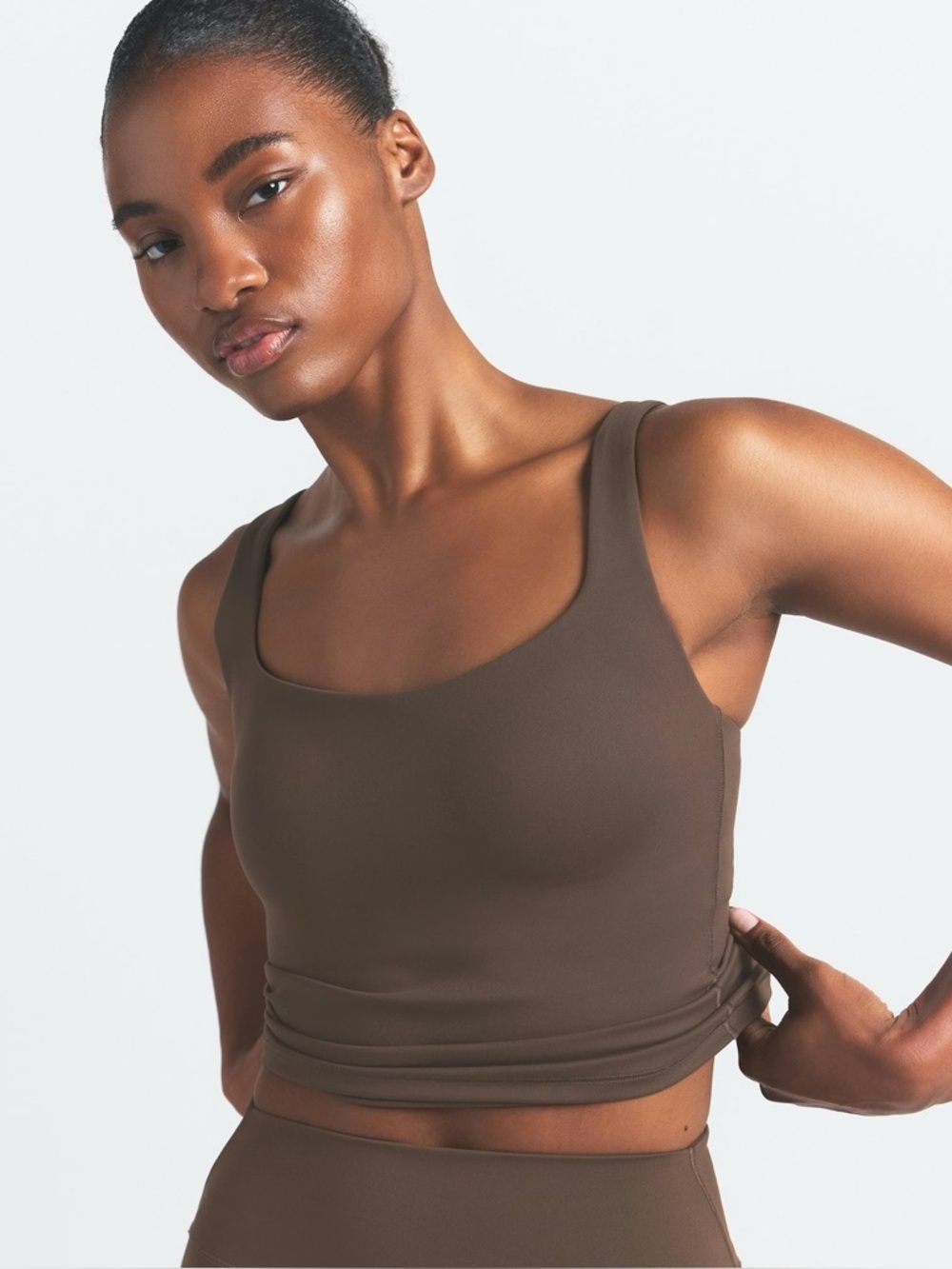 NIKE SKIMS Square Neck Tank in Dark Sepia XS